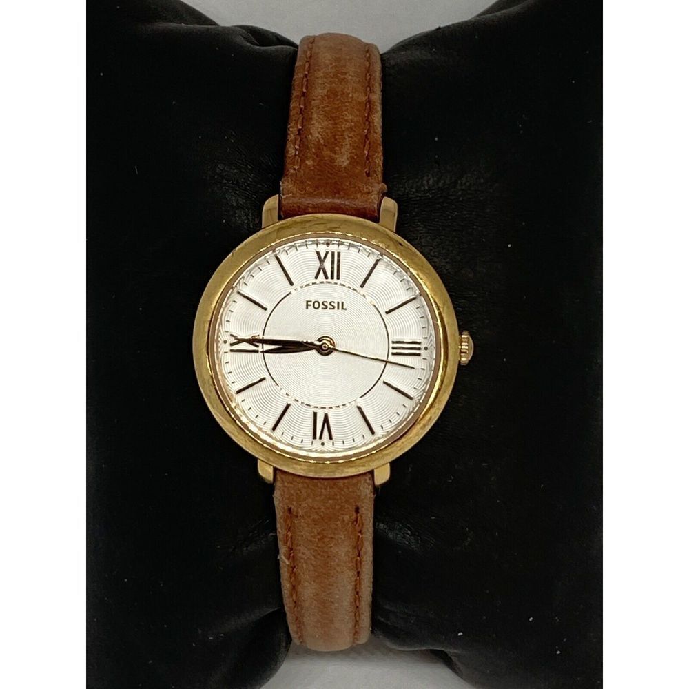 Fossil Jacqueline ES4412 Women's Leather Analog White Dial Quartz Watch XR328